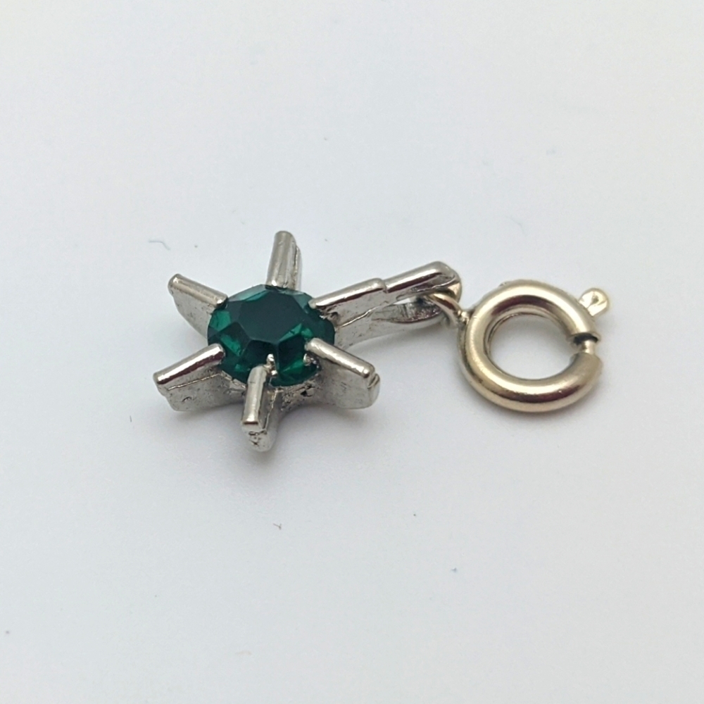 Emerald Star Charm Silver Pendant